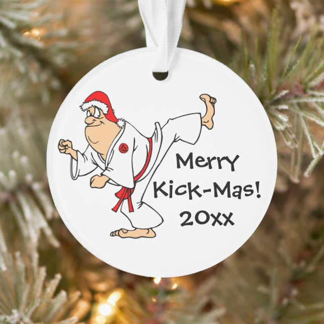 Martial Arts Merry Kick-Mas Weihnachten Ornament (Baum)