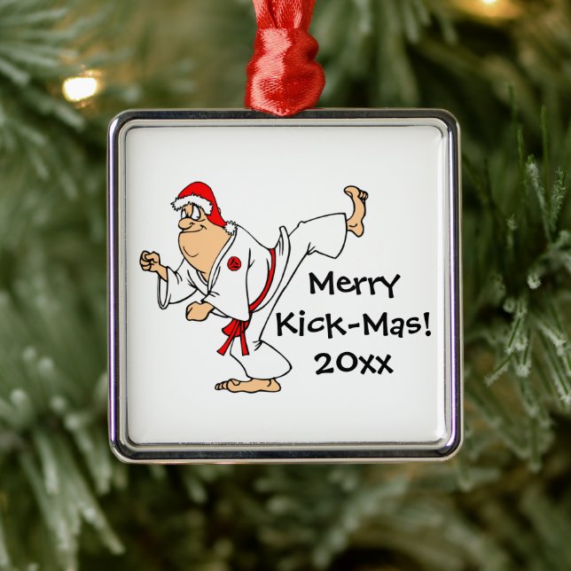Martial Arts Merry Kick-Mas Weihnachten Ornament Aus Metall (Baum)