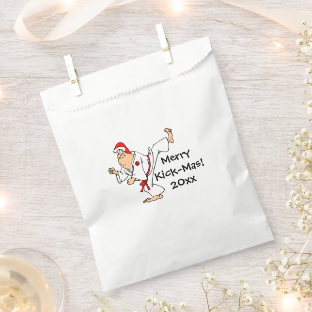 Martial Arts Merry Kick-Mas Weihnachts-Party Geschenktütchen (Ausgeschnitten)
