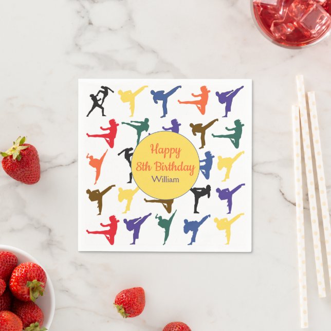 Martial Arts of Japan Karate Party Happy Birthday Serviette (Beispiel)