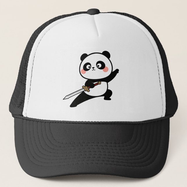 Martial Arts Panda Hat Truckerkappe (Vorderseite)