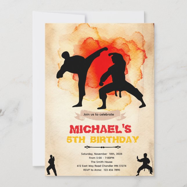 Martial Arts Party invitation (Devant)
