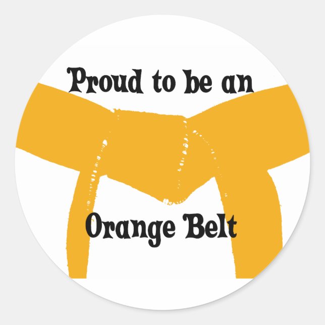 Martial Arts stolz darauf, ein Orange Belt zu sein Runder Aufkleber (Vorderseite)