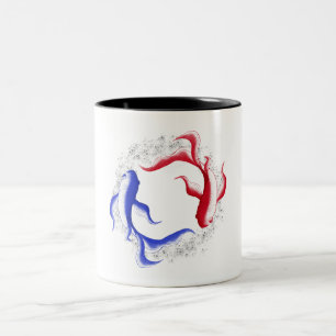 Martialischer Fluss Abstrakte Yin Yang Kampfkunst Zweifarbige Tasse