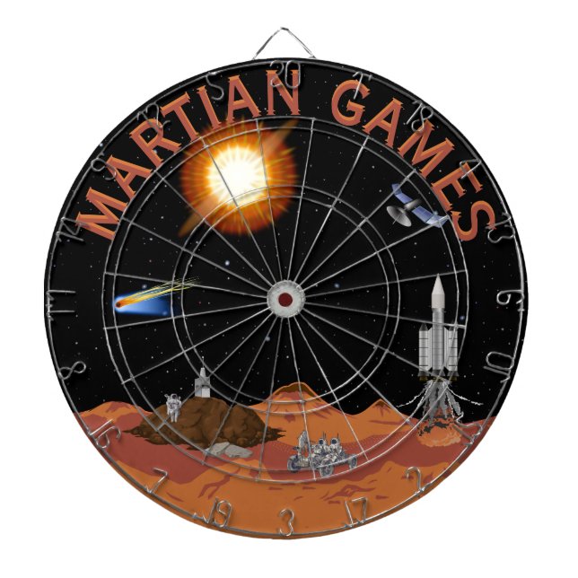 Martian Games Sci-Fi Scene Multi-Target Dartscheibe (vorne)