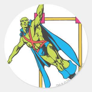 Martian Manhunter fliegt dahin Runder Aufkleber