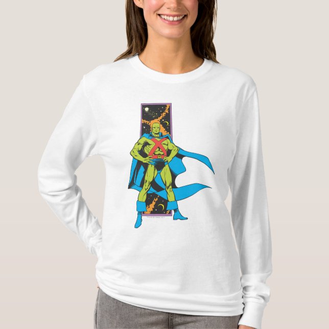 Martian Manhunter & Space Background T-Shirt (Vorderseite)