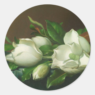 Martin Johnson Heade - Magnolias Runder Aufkleber