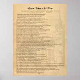 Martin Luther 95 Thes (Eng) Wittenberg Church Poster