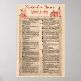 Martin Luther 95 Theses (original Latin) Poster