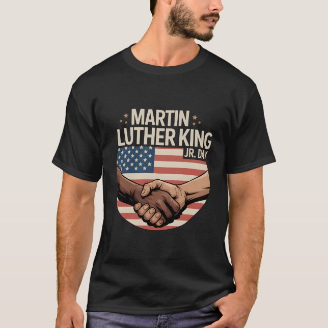 Martin Luther King Jr Day Unity Handshake T-Shirt (Vorderseite)