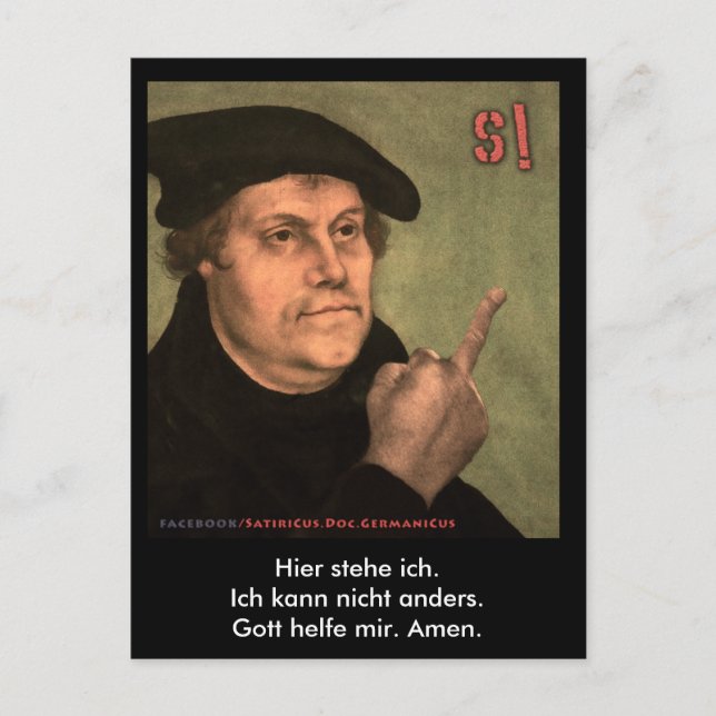Martin Luther "StinkeFinger" Postkarte (Vorderseite)