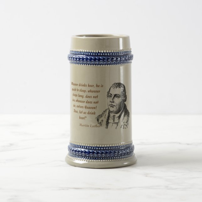 Martin Luther Zitat über Bier Drinker Bierglas (Mittel)