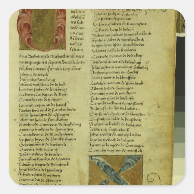 Martin Luthers Anmeldeformular Quadratischer Aufkleber (Vorderseite)