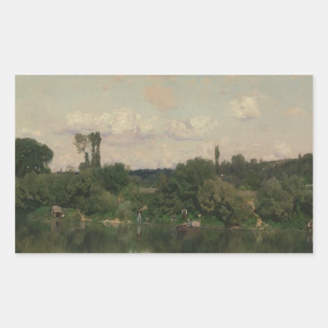 Martin Rico y Ortega - Auf der Seine Rechteckiger Aufkleber (Vorderseite)