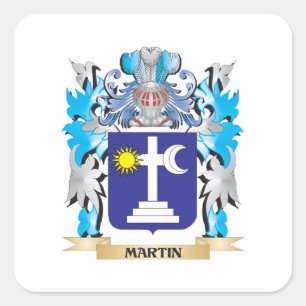 Martin-Wappen - Familienwappen Quadratischer Aufkleber
