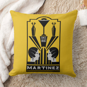 Martinez Cocktail Art Deco Kissen