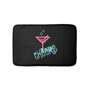 Martini - Alkohol trinken Pop Kunst, Rosa und Türk Badematte