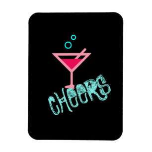 Martini - Alkohol trinken Pop Kunst, Rosa und Türk Magnet