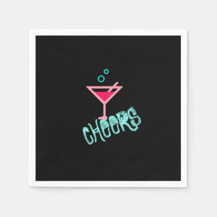 Martini - Alkohol trinken Pop Kunst, Rosa und Türk Serviette