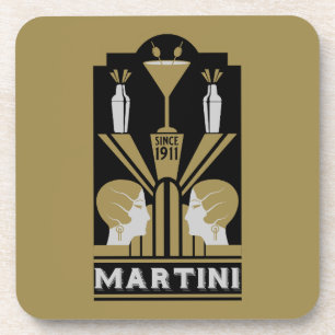 Martini Art Deco Getränkeuntersetzer