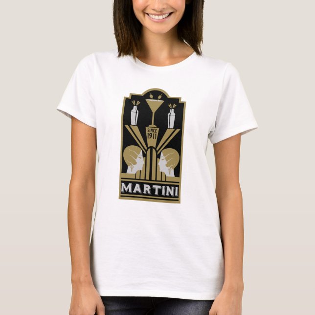 Martini Art Deco T-Shirt (Vorderseite)