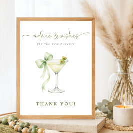  Martini Baby Shower Advice & Wishes New Parents   Poster