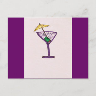 Martini Bachelorette Postkarte