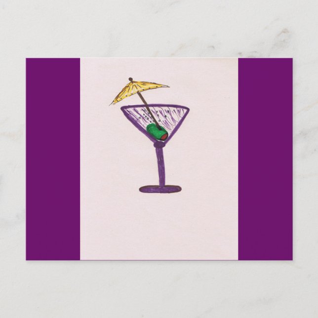 Martini Bachelorette Postkarte (Vorderseite)