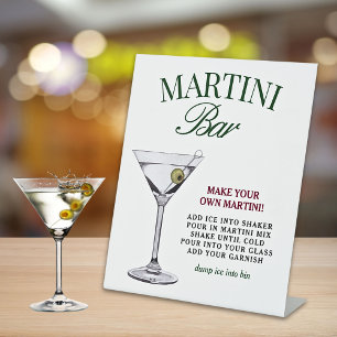 Martini Bar Grün & Rot Classy Sockelschild