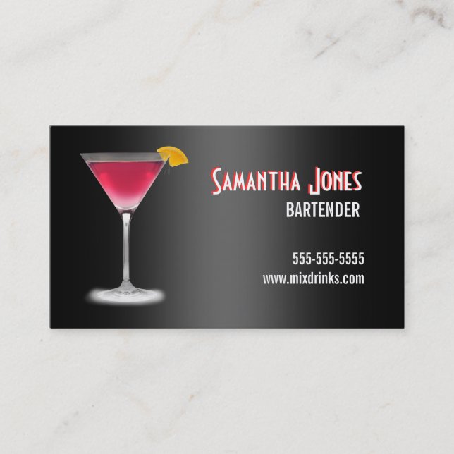 Martini-Barkeeper-Geschäfts-Karte Visitenkarte (Vorderseite)