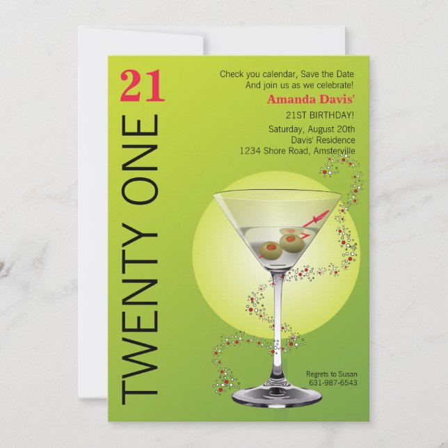 Martini Bitte einladen Save The Date (Vorderseite)