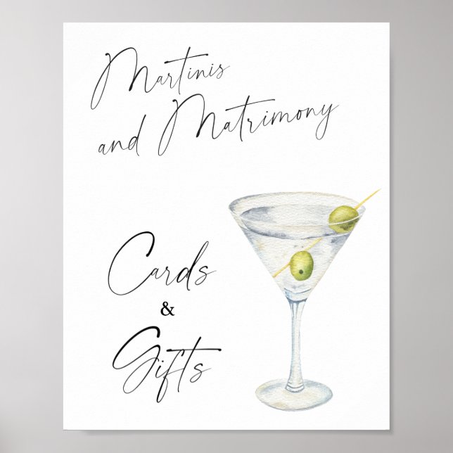 Martini-Brautparty-Karten und Geschenke Poster (Vorne)