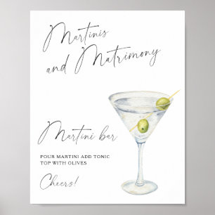 Martini Brautparty Martini Bar Poster