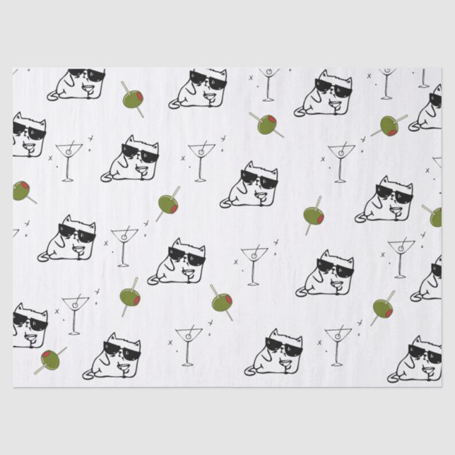 Martini Cat Tissue Seidenpapier (Vorderseite)