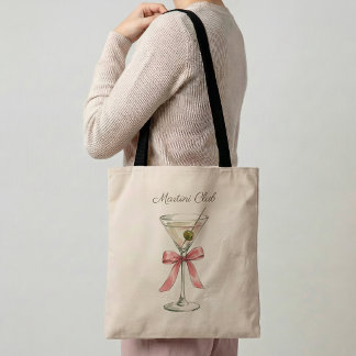 Martini Club Cocktail Tote Bag Funny Martini Lover Tasche