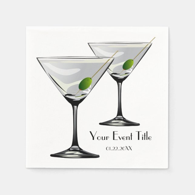 Martini Cockatl Party Event Napkin Serviette (Vorderseite)