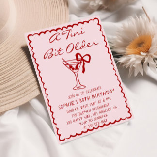 Martini Cocktail A Tini Bit Older 30th Birthday Einladung