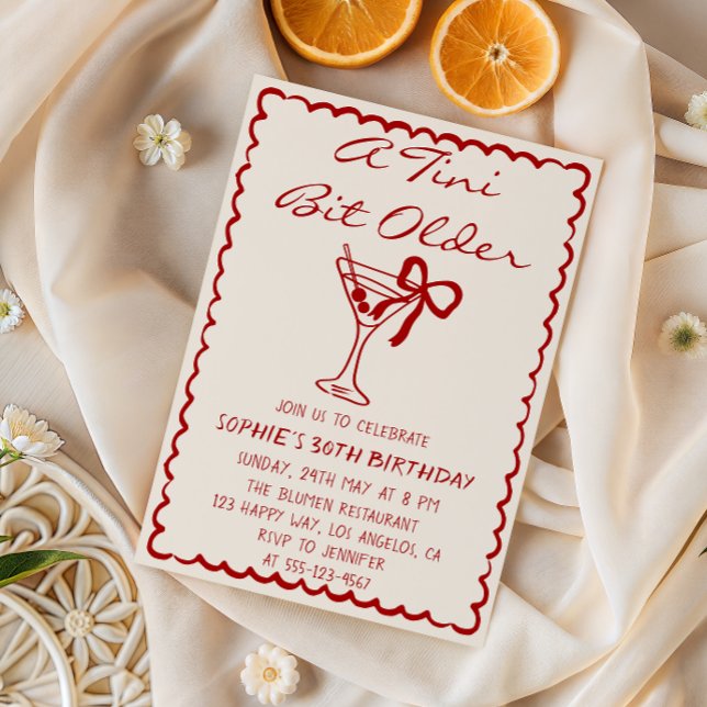 Martini Cocktail A Tini Bit Older 30th Birthday Einladung (Von Creator hochgeladen)