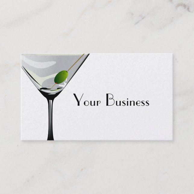 Martini Cocktail Business Card Platinum Visitenkarte (Vorderseite)