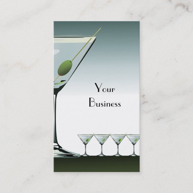 Martini Cocktail Business Card Visitenkarte (Vorderseite)