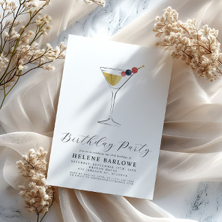 Martini Cocktail Elegante Minimalistisch Geburtsta Einladung