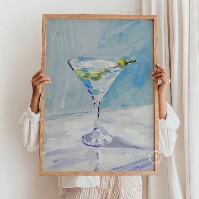Martini Cocktail Malplakat - Blau Poster (Von Creator hochgeladen)