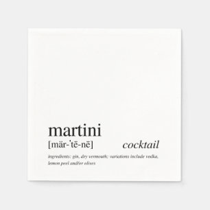 Martini-Cocktail Modernes Angebot Schwarze Typogra Serviette