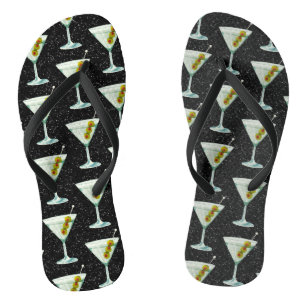 Martini Cocktail Muster Flip Flops