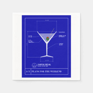 Martini Cocktail Napkins Serviette