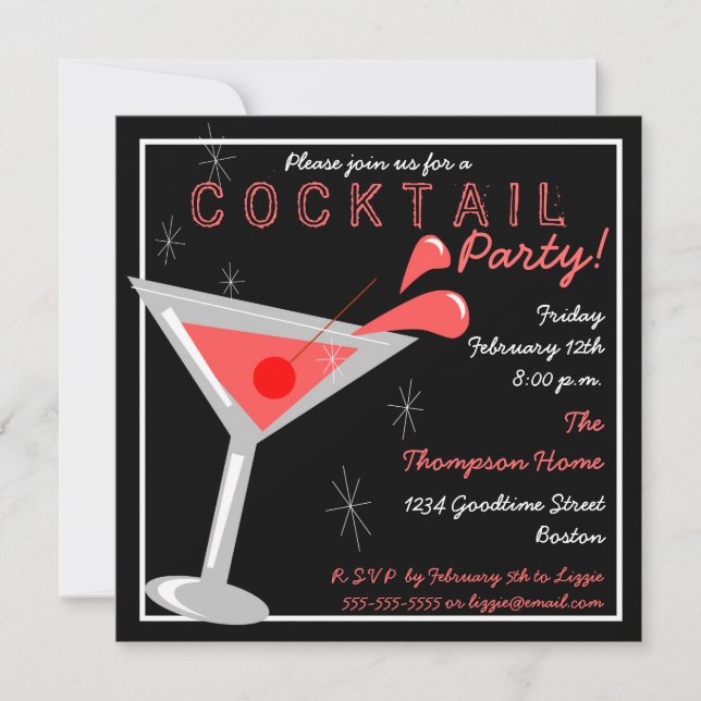 Martini-Cocktail-Party Einladung (Vorderseite)