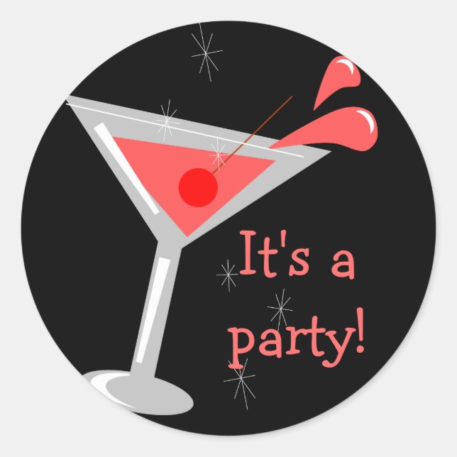 Martini Cocktail Party Sticker (Vorderseite)