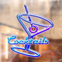 Martini-Cocktail Retro-Neonzeichen Vintage Bar