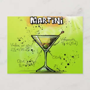 Martini Cocktail Rezept Postkarte